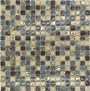 O vidro de mosaico da forma quadrada mini cobre telhas de mosaico de vidro do crackle do gelo de cristal